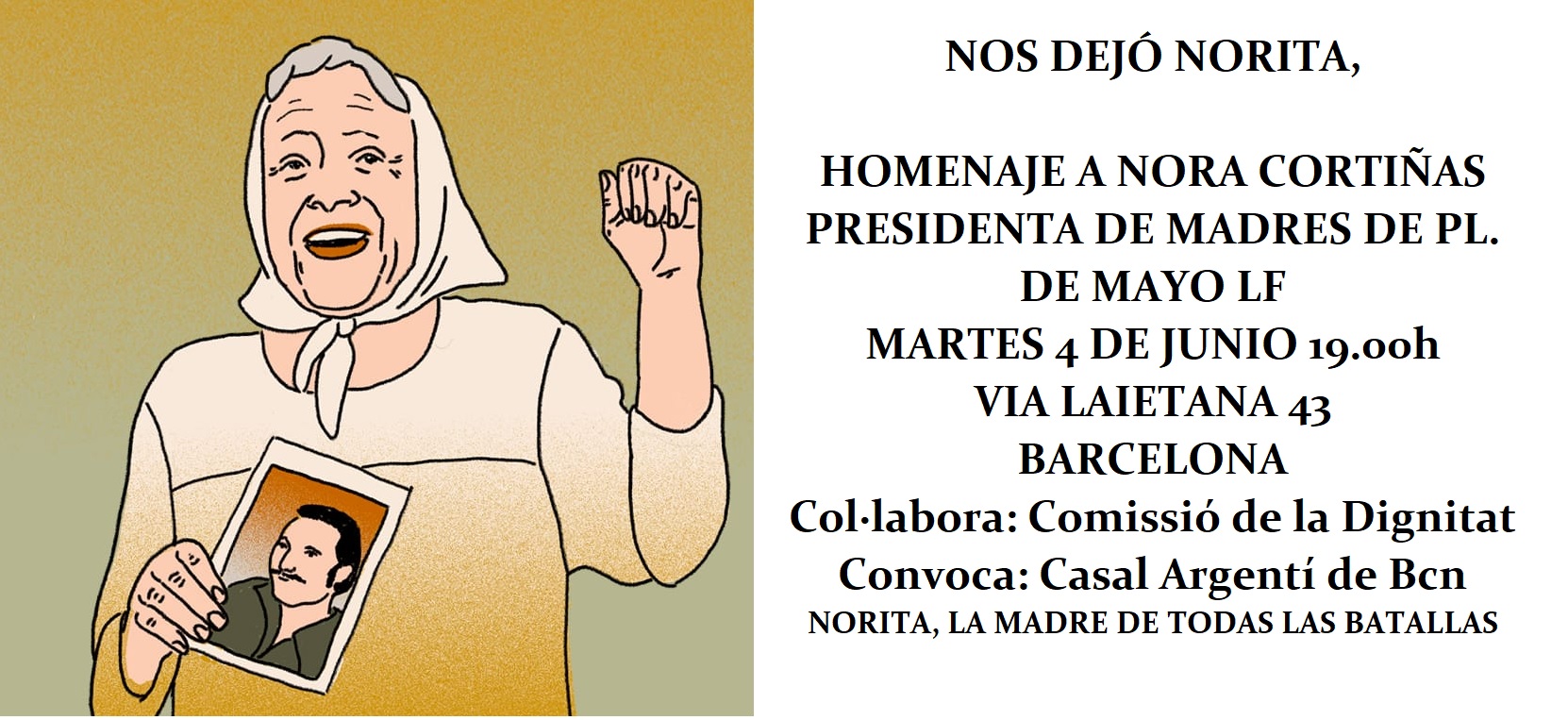 HOMENAJE A NORA CORTIAS PRESIDENTA DE MADRES DE PL. DE MAYO LF