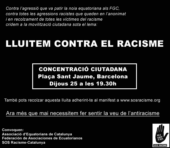 REPUDIO AL RACISMO, SOLIDARIDAD CON LA VICTIMA